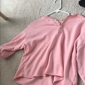 aerie cropped pink sweatshirt
